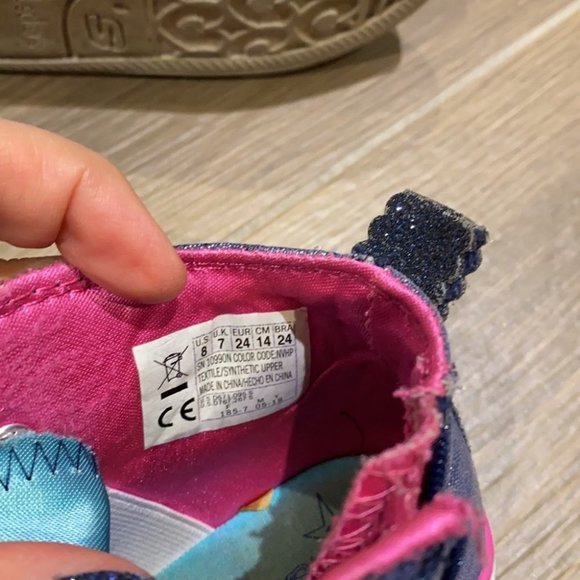 Skechers Girls Twinkle Toe Lite Up High Top Sneakers Running Shoes Size 8 - Picture 7 of 8